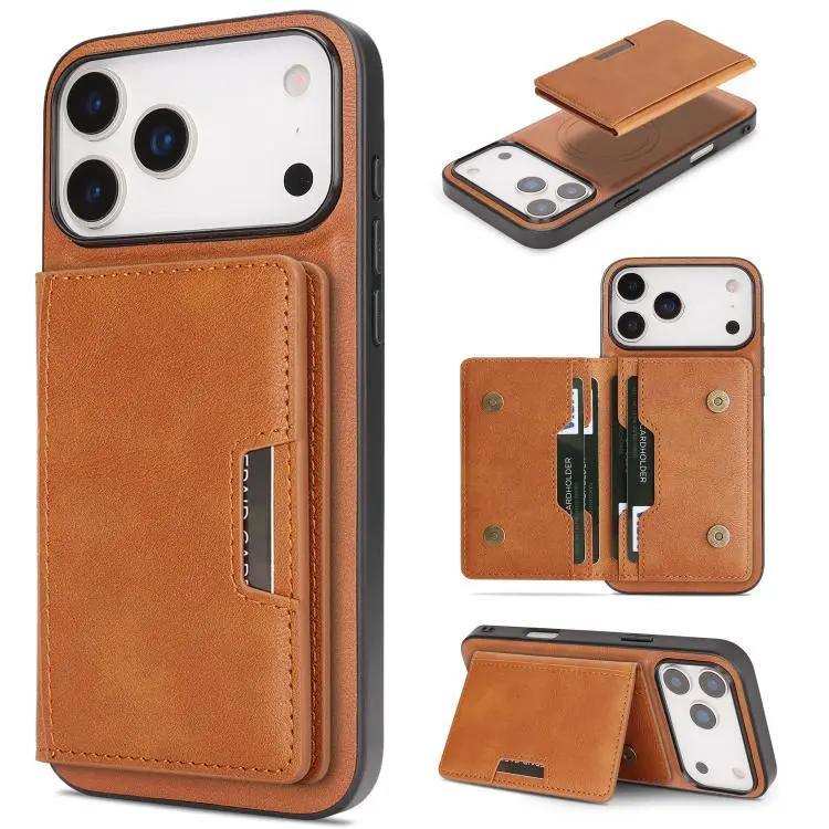 Kalebol Strong MagSafe Magnetic Two-Fold Card Bag Leather Phone Case Kalebol