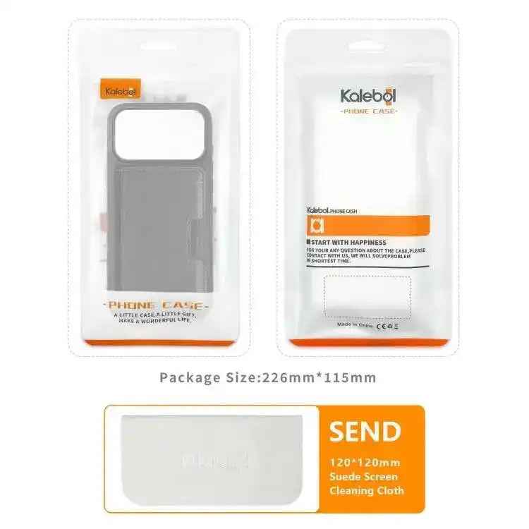 Kalebol Strong MagSafe Magnetic Two-Fold Card Bag Leather Phone Case