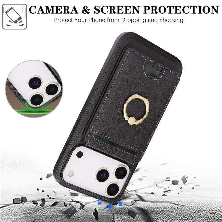 Kalebol Strong MagSafe Ring Magnetic Card Bag Holder Leather Phone Case Kalebol