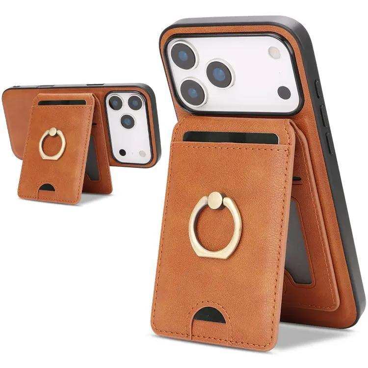 Kalebol Strong MagSafe Ring Magnetic Card Bag Holder Leather Phone Case Kalebol