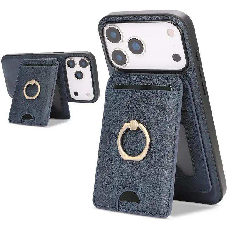 Kalebol Strong MagSafe Ring Magnetic Card Bag Holder Leather Phone Case Kalebol