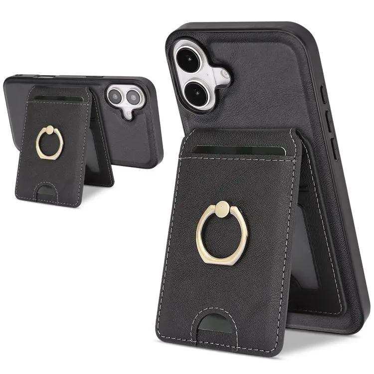 Kalebol Strong MagSafe Ring Magnetic Card Bag Holder Leather Phone Case Kalebol