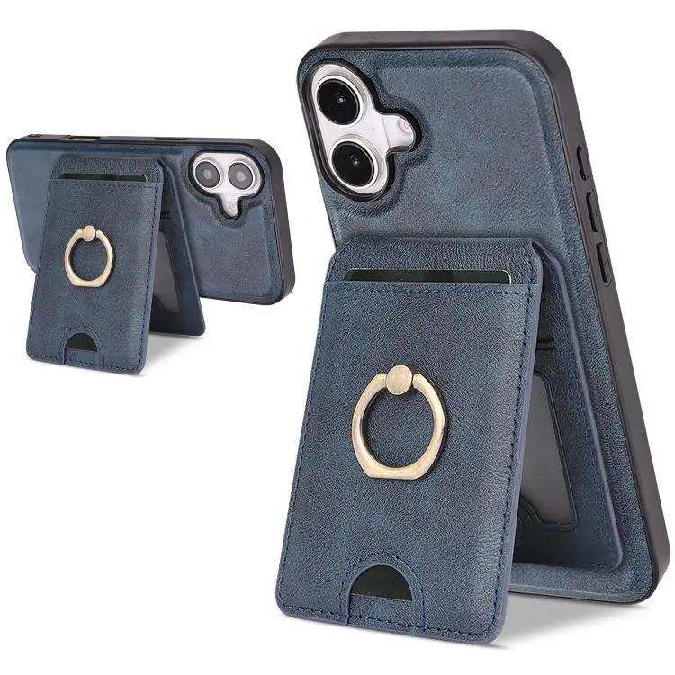 Kalebol Strong MagSafe Ring Magnetic Card Bag Holder Leather Phone Case Kalebol