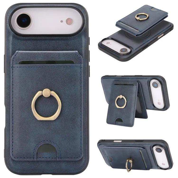 Kalebol Strong MagSafe Ring Magnetic Card Bag Holder Leather Phone Case Kalebol