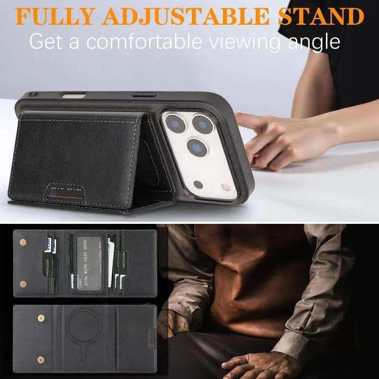 Kalebol Strong Magnetic MagSafe Tri-Fold Wallet Leather Phone Case Kalebol