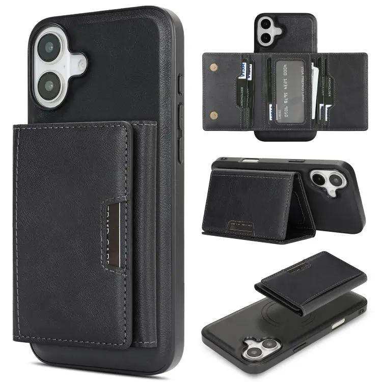 Kalebol Strong Magnetic MagSafe Tri-Fold Wallet Leather Phone Case Kalebol