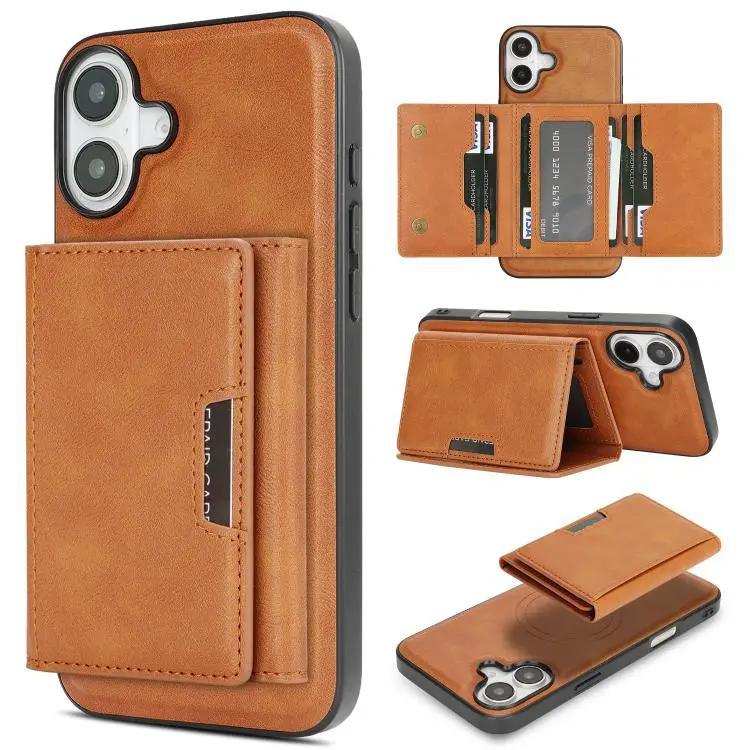 Kalebol Strong Magnetic MagSafe Tri-Fold Wallet Leather Phone Case Kalebol