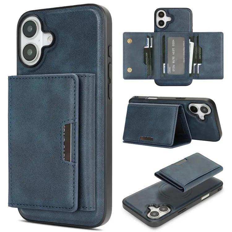 Kalebol Strong Magnetic MagSafe Tri-Fold Wallet Leather Phone Case Kalebol