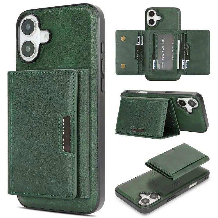 Kalebol Strong Magnetic MagSafe Tri-Fold Wallet Leather Phone Case Kalebol