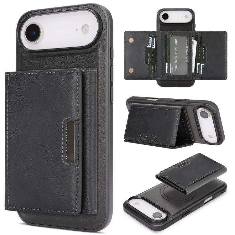 Kalebol Strong Magnetic MagSafe Tri-Fold Wallet Leather Phone Case Kalebol