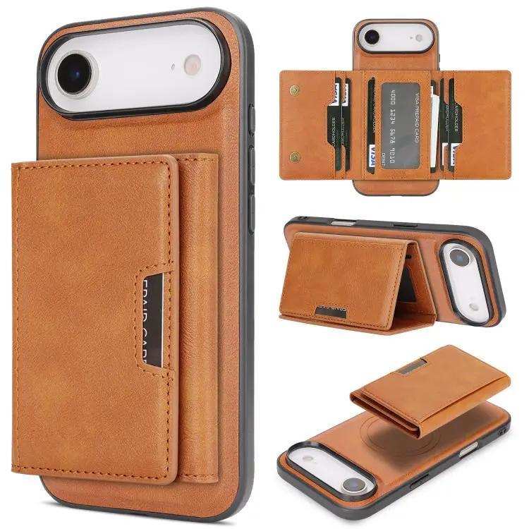 Kalebol Strong Magnetic MagSafe Tri-Fold Wallet Leather Phone Case Kalebol