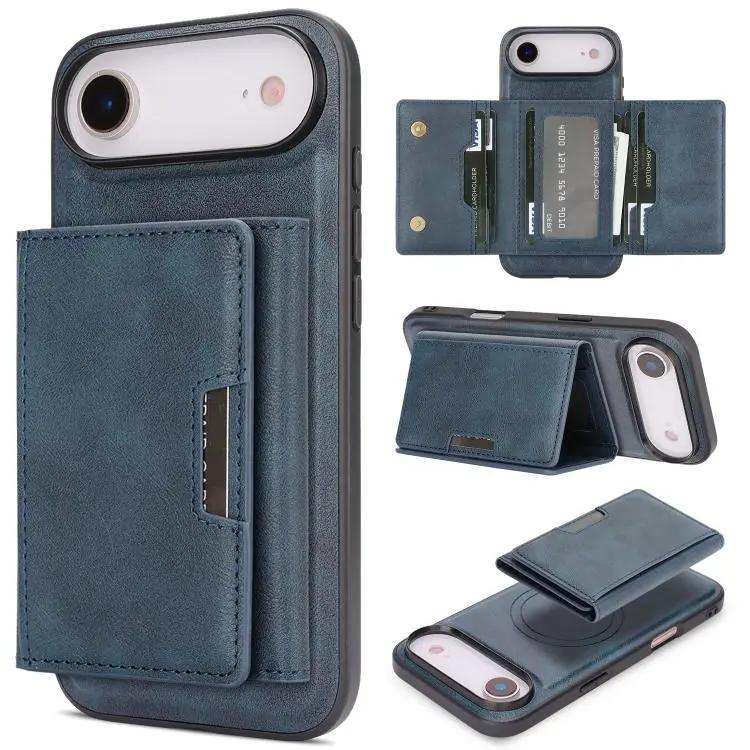 Kalebol Strong Magnetic MagSafe Tri-Fold Wallet Leather Phone Case Kalebol
