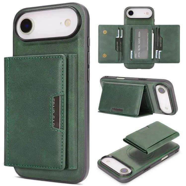 Kalebol Strong Magnetic MagSafe Tri-Fold Wallet Leather Phone Case Kalebol