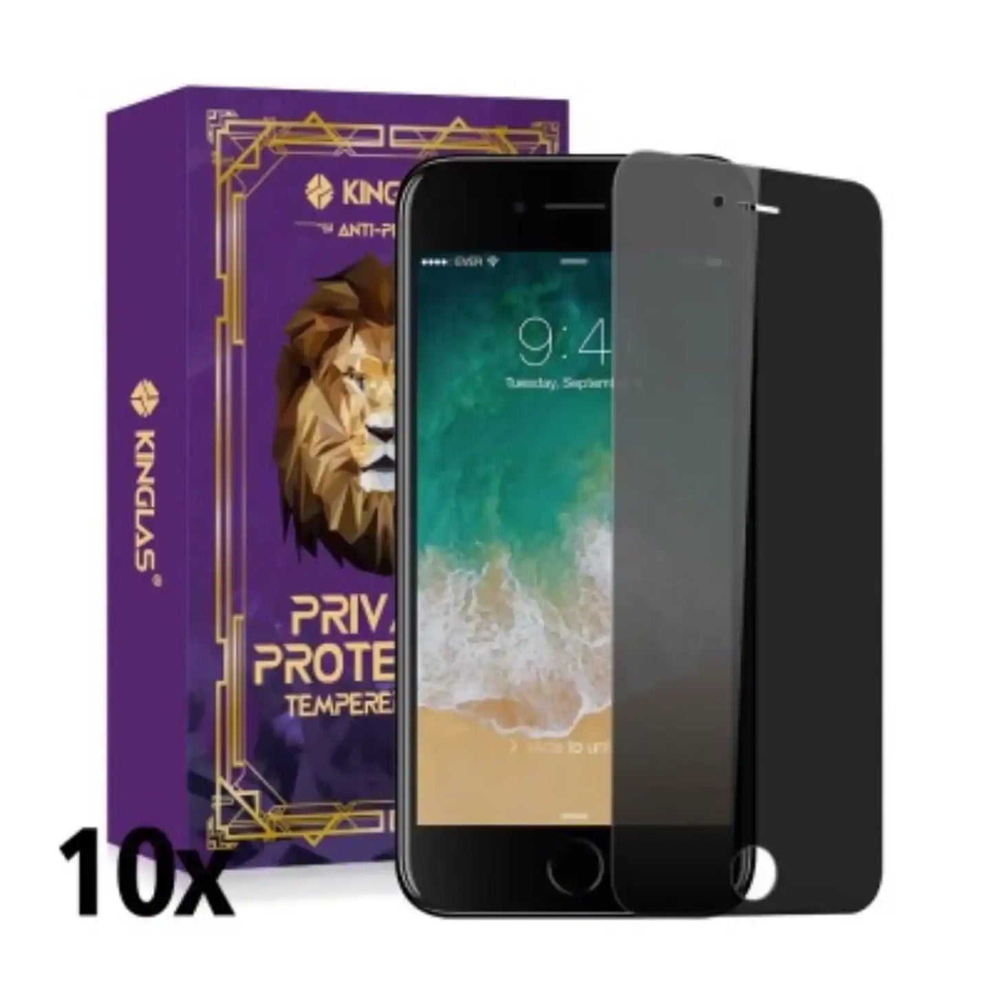 Kinglas 10 Packs Privacy Tempered Glass Screen Protector For iPhone 7 8 Kinglas