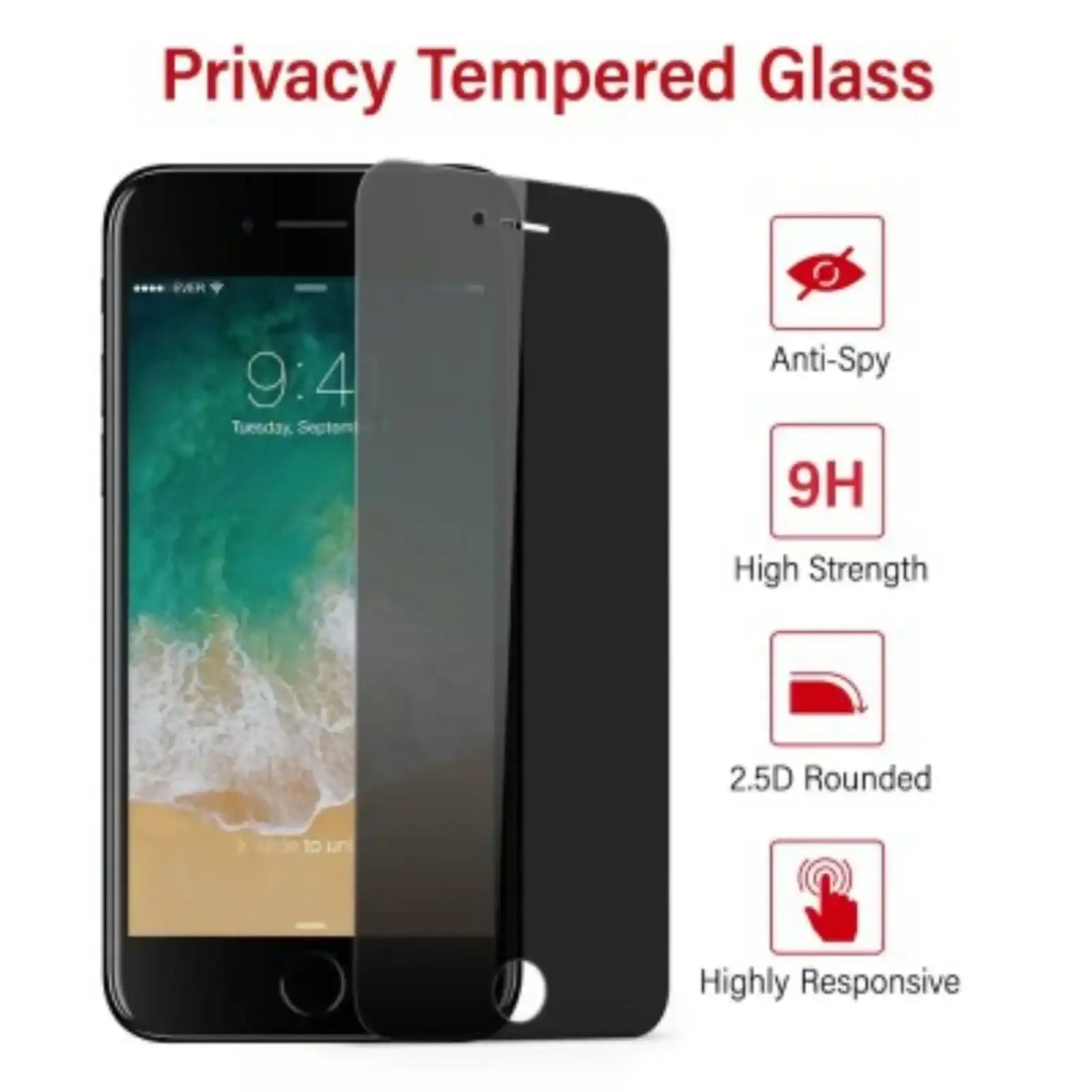 Kinglas 10 Packs Privacy Tempered Glass Screen Protector For iPhone 7 8 Kinglas