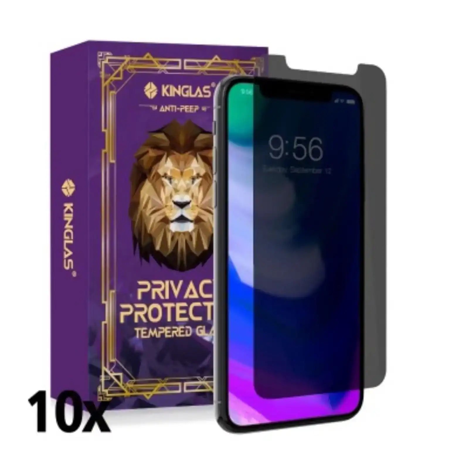 Kinglas 10 Packs Privacy Tempered Glass Screen Protector For iPhone X XS 11 Pro Kinglas