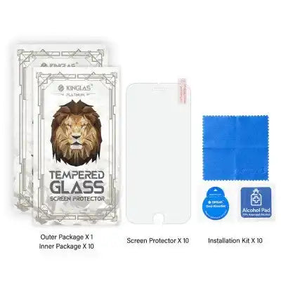 Kinglas 10 Packs Tempered Glass Screen Protector For iPhone 7 Plus 8 Plus (Diamond Glass & Japan Glue Upgrade) Kinglas