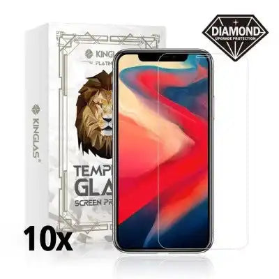 Kinglas 10 Packs Tempered Glass Screen Protector For iPhone XS Max 11 Pro Max (Diamond Glass & Japan Glue Upgrade) Kinglas