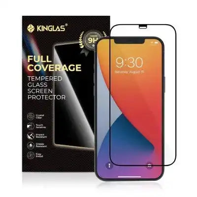 Kinglas Screen Printing Full Screen Black Edge Tempered Glass Screen Protector For iPhone 12 Pro Max Kinglas