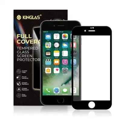 Kinglas Screen Printing Full Screen Black Edge Tempered Glass Screen Protector For iPhone 7 8 SE (2020) SE (2022)