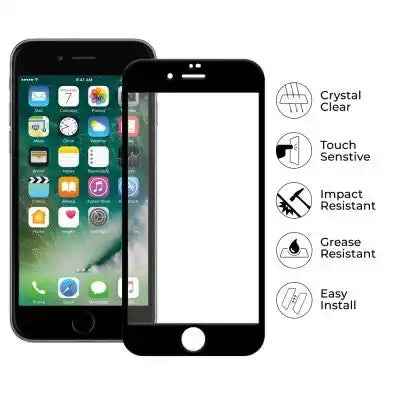 Kinglas Screen Printing Full Screen Black Edge Tempered Glass Screen Protector For iPhone 7 8 SE (2020) SE (2022)