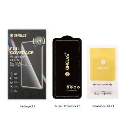 Kinglas Screen Printing Full Screen Black Edge Tempered Glass Screen Protector for iPhone 14 Pro Kinglas