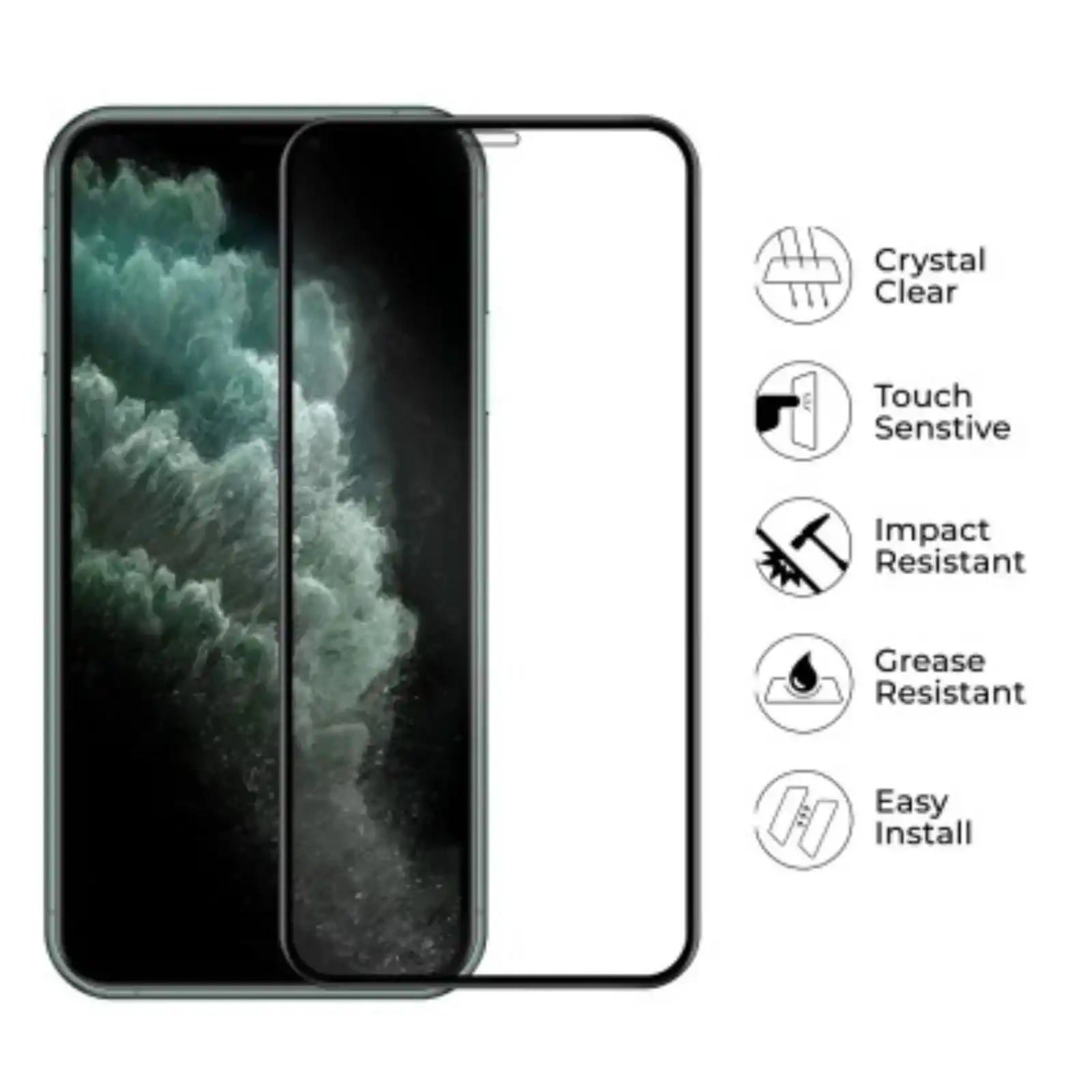 Kinglas Screen Printing Full Screen Black Edge Tempered Glass Screen Protector for iPhone XS Max 11 Pro Max Kinglas