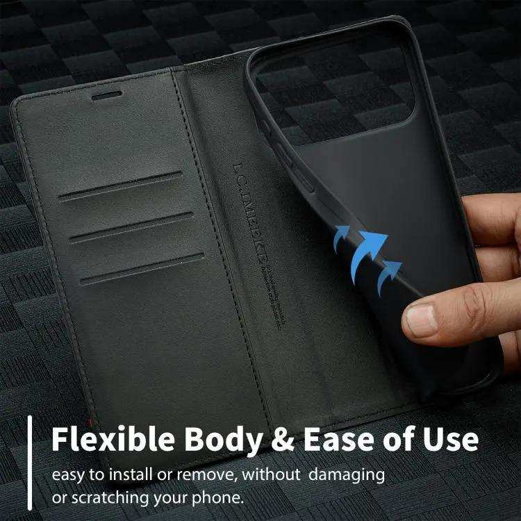 LC.IMEEKE Carbon Fiber Leather Phone Case LC.IMEEKE