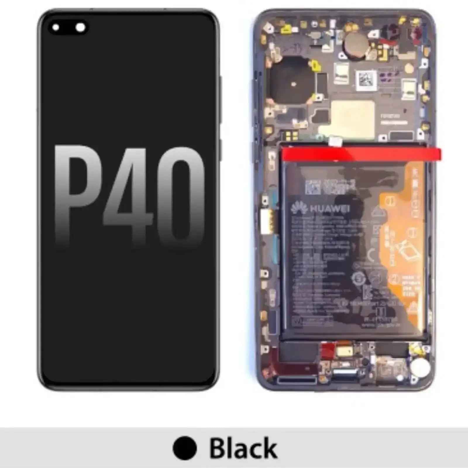 LCD Screen Repair for Huawei P40 with Frame -Black