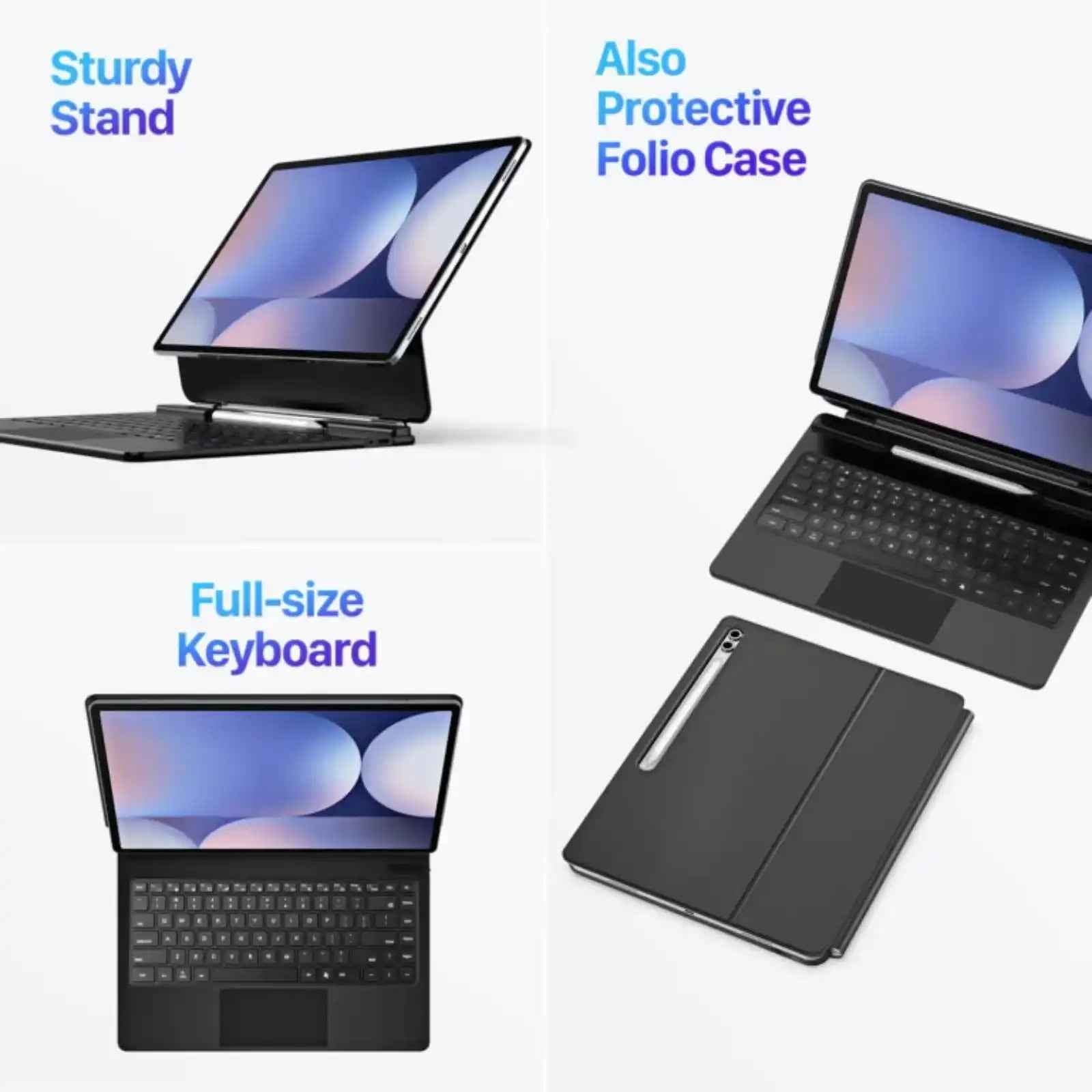 MK Series Keyboard with Protective Case for Samsung Tab S10 Ultra / S9 Ultra / S8 Ultra