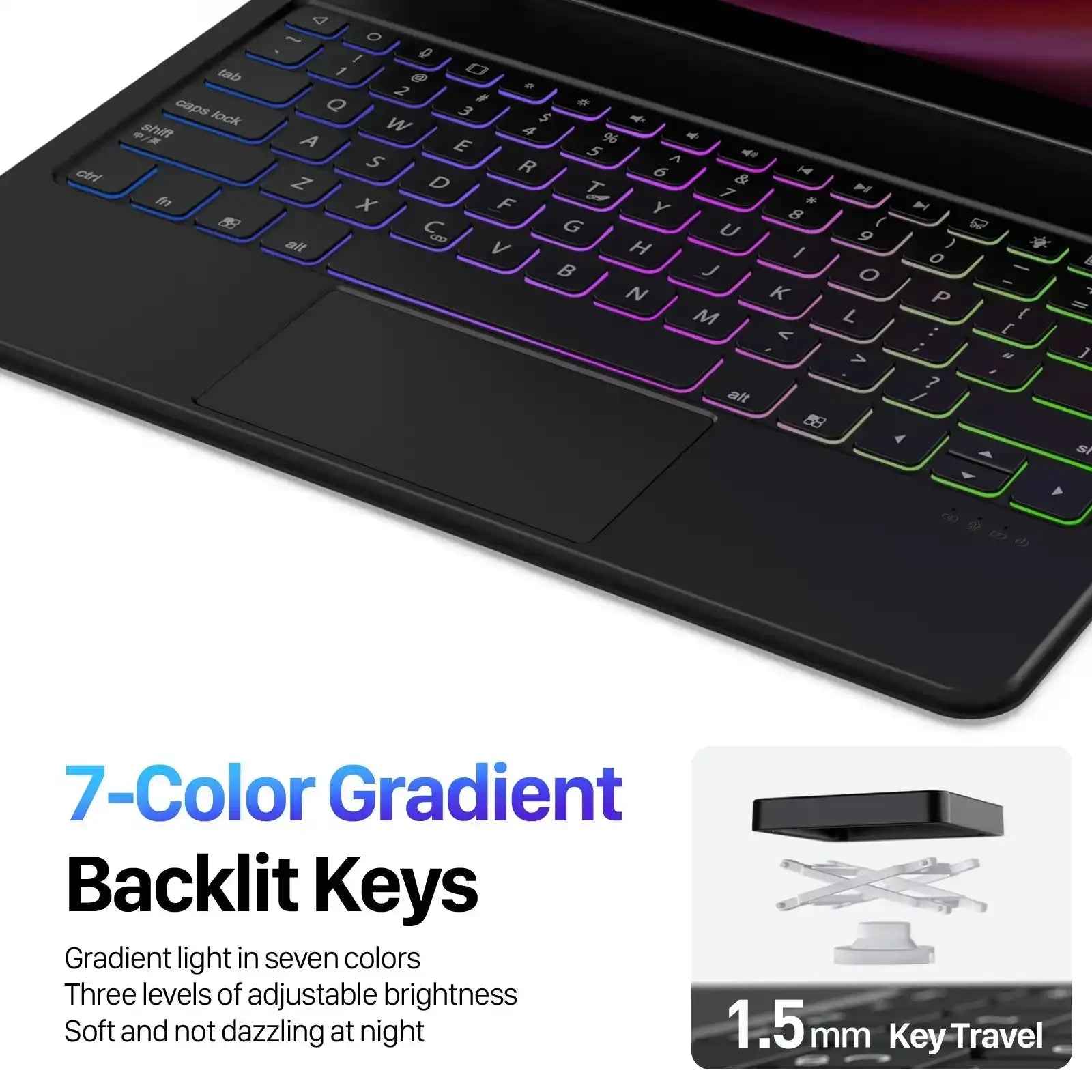 MK Series Keyboard with Protective Case for Samsung Tab S9 Plus / S8 Plus / S7 Plus