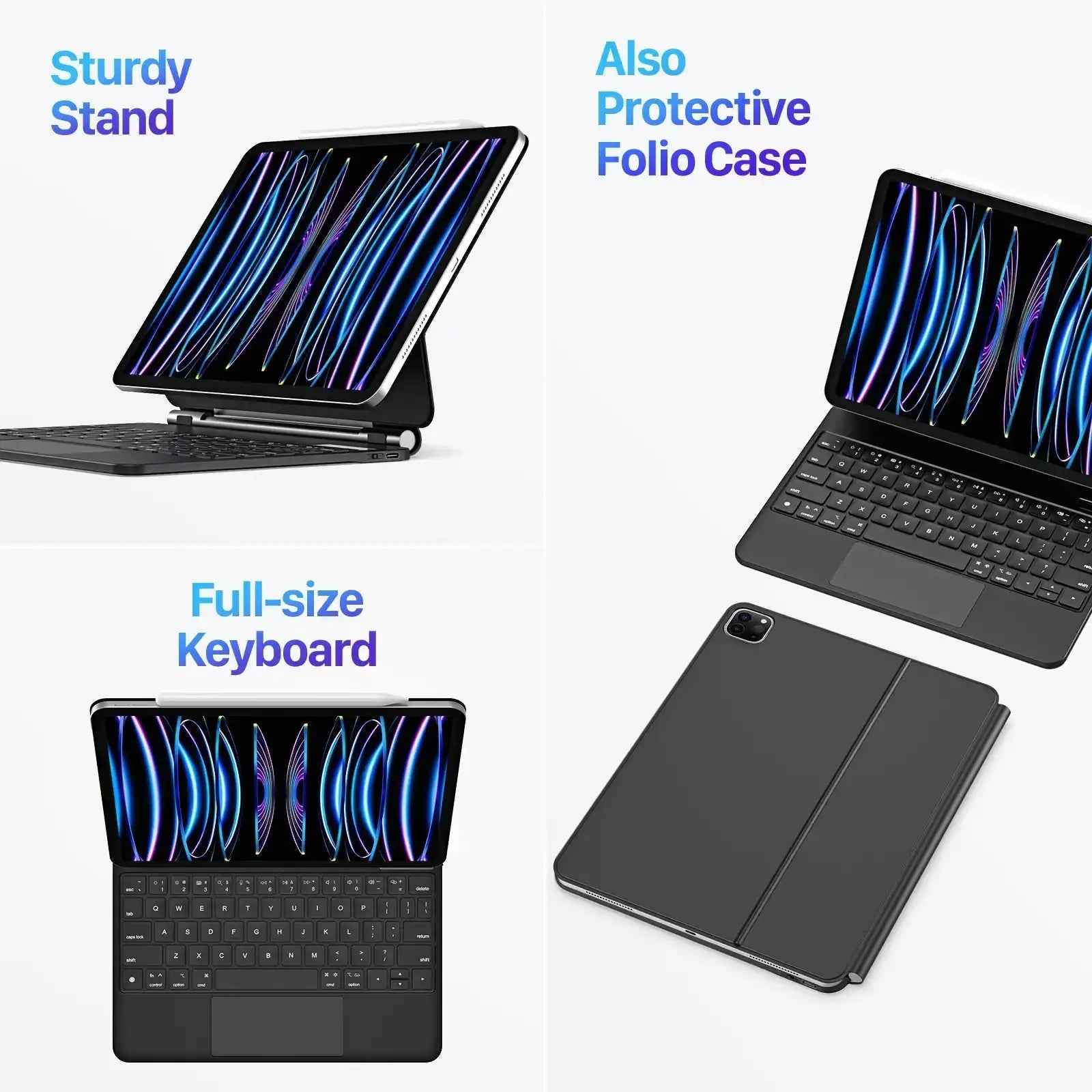 MK Series Keyboard with Protective Case for iPad Air 11(2024/2025)/iPad Air 4/5/iPad Pro 11(2018/2020/2021/2022)