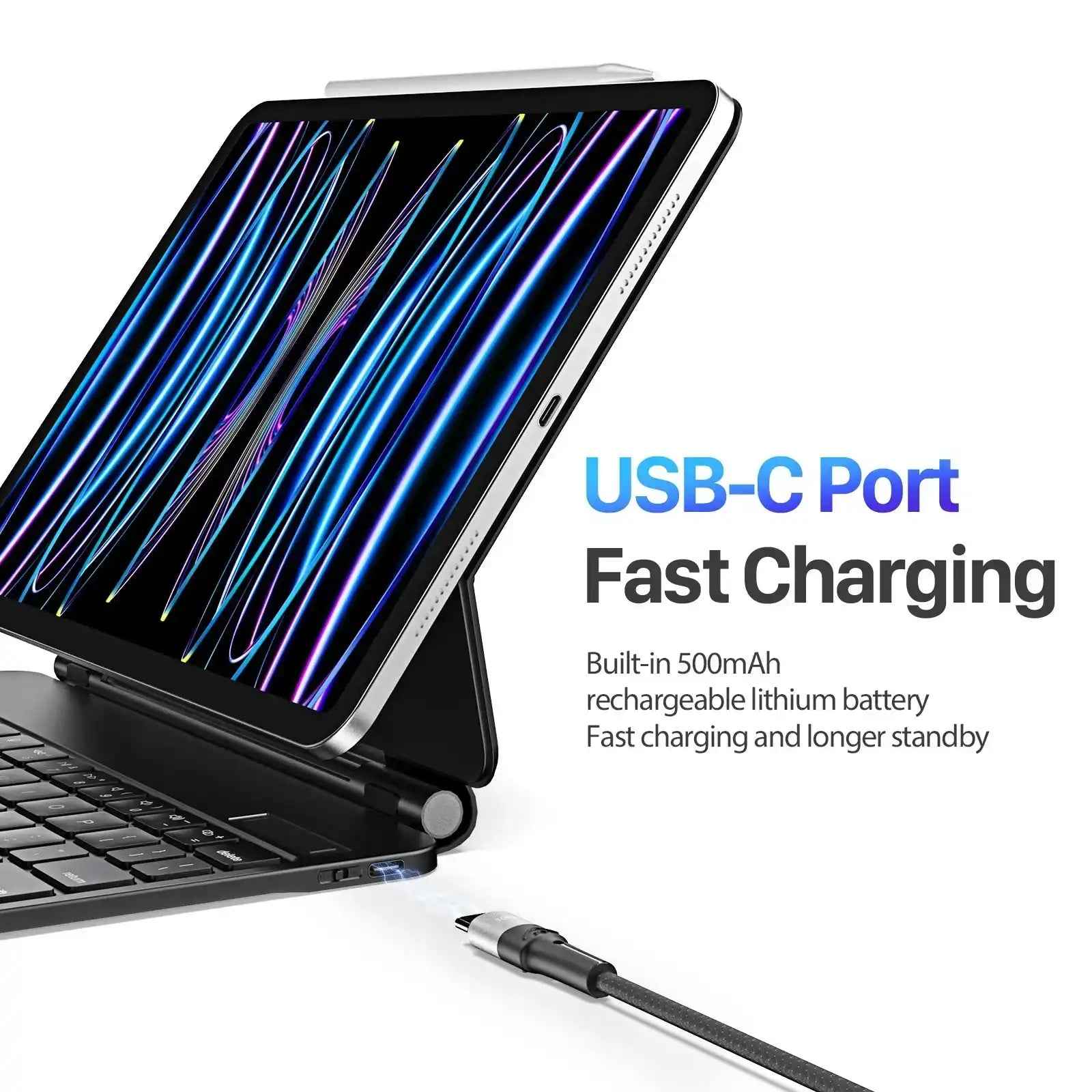 MK Series Keyboard with Protective Case for iPad Air 11(2024/2025)/iPad Air 4/5/iPad Pro 11(2018/2020/2021/2022)