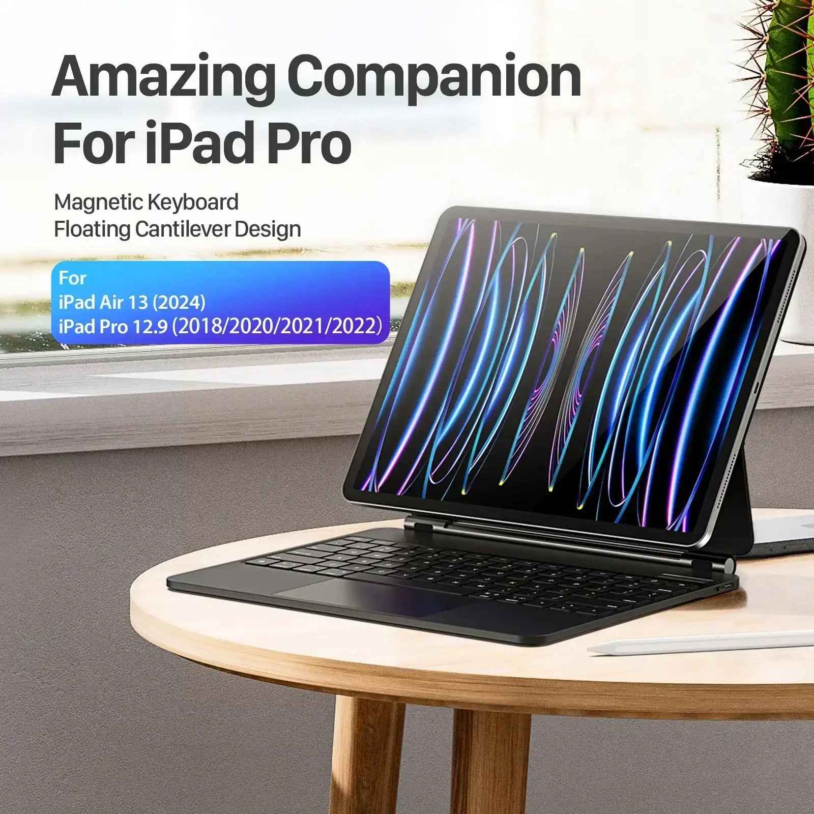 MK Series Keyboard with Protective Case for iPad Air 13 (2024/2025)/iPad Pro 12.9(2018/2020/2021/2022)
