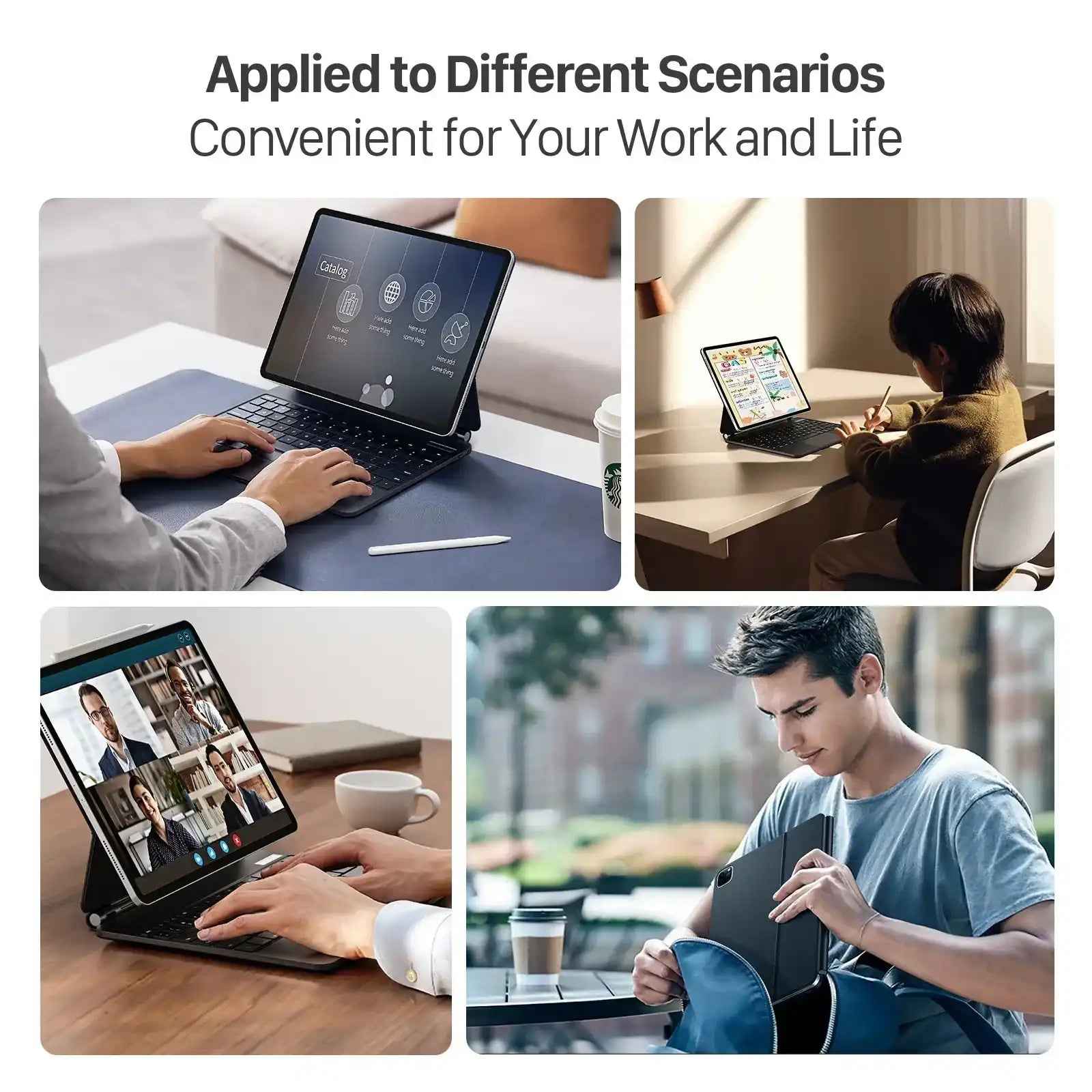 MK Series Keyboard with Protective Case for iPad Air 13 (2024/2025)/iPad Pro 12.9(2018/2020/2021/2022)