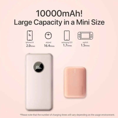 MOVE SPEED Portable Charger Mini Cute Power Bank 10000mAh 22.5W (YSPBQ10-22)-Pink (Motherboard Upgrade)