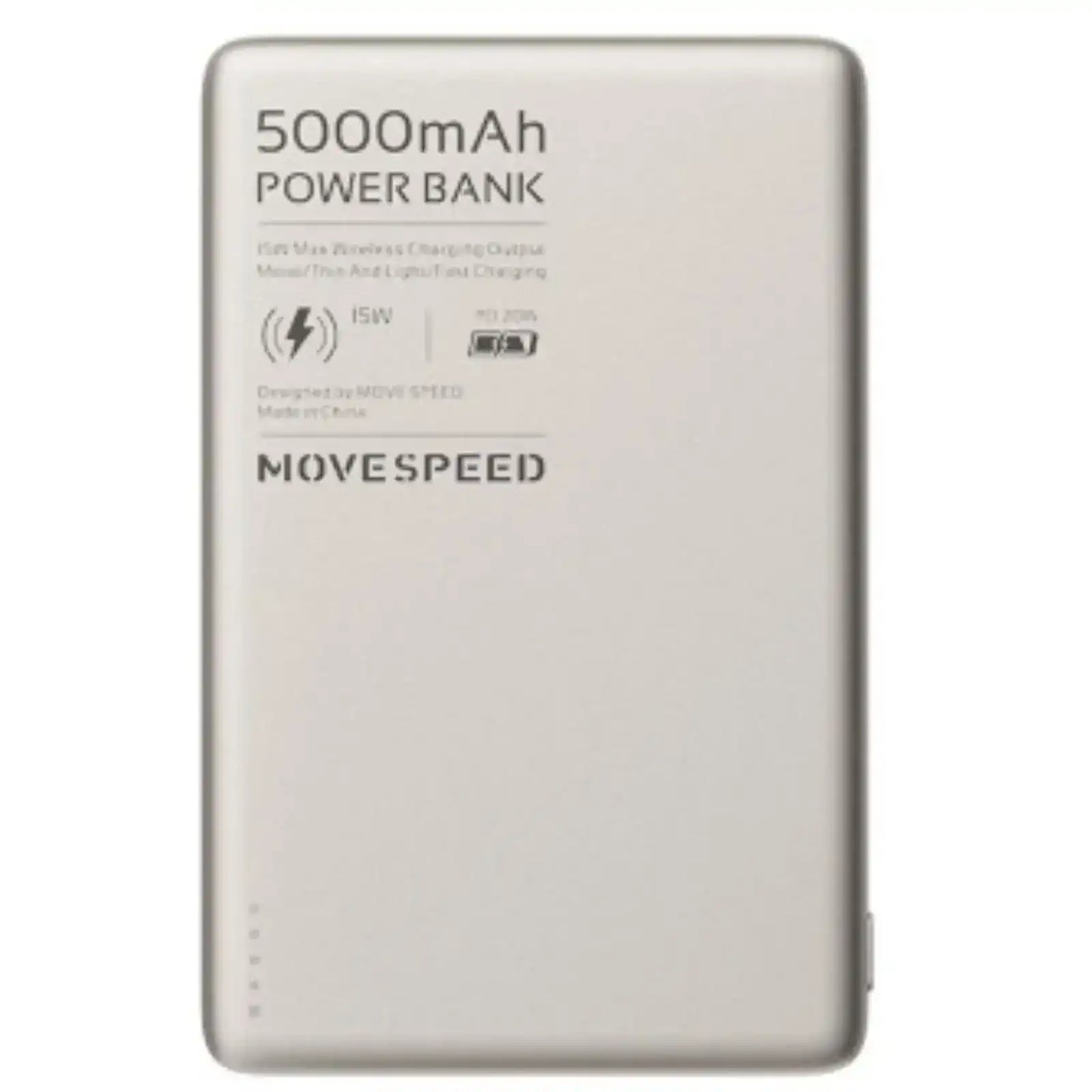 MOVE SPEED S5 Ultra-thin Titanium Magnetic Power Bank 5000mAh PD20W (YSPBS05)-Gold move speed