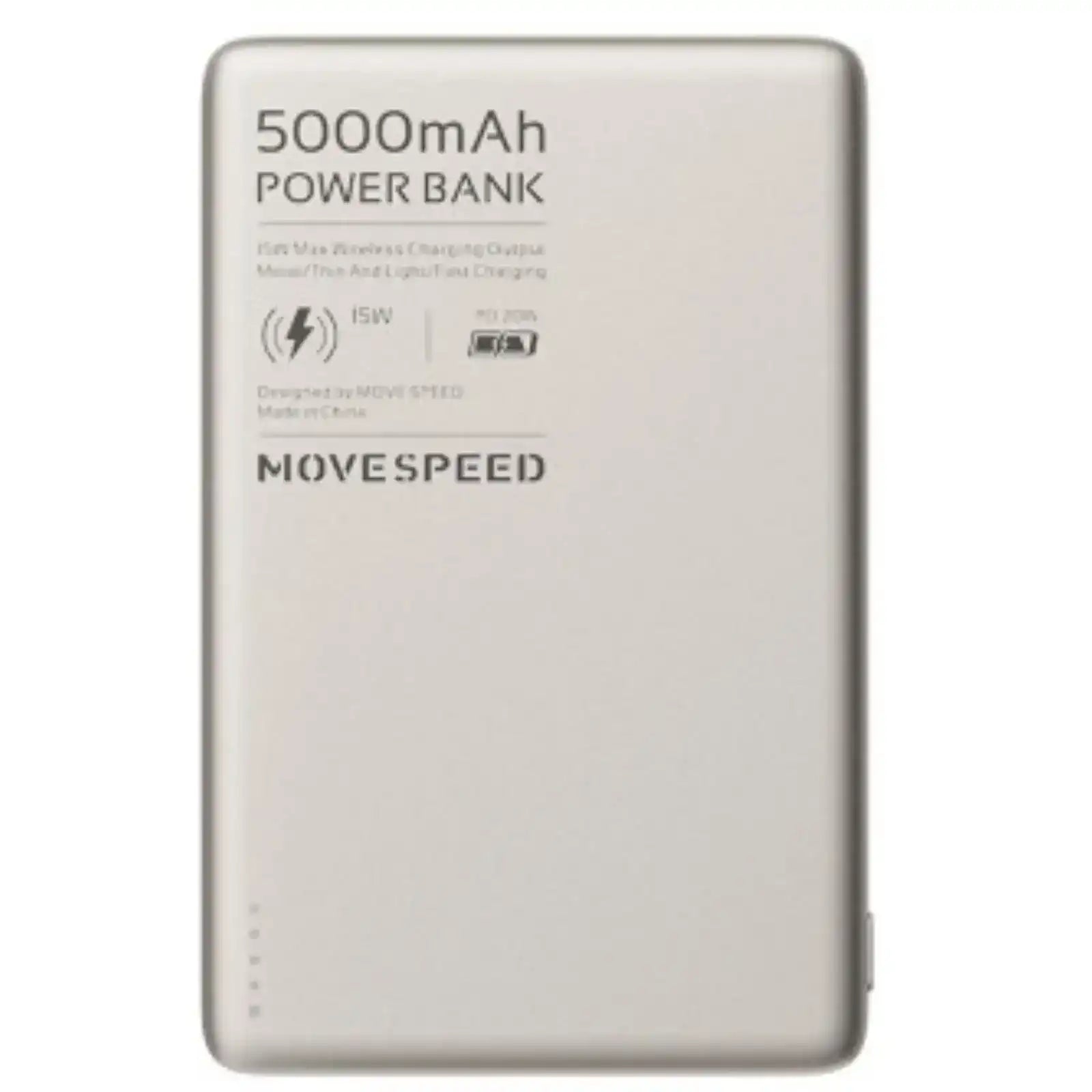 MOVE SPEED S5 Ultra-thin Titanium Magnetic Power Bank 5000mAh PD20W (YSPBS05)-Gold move speed