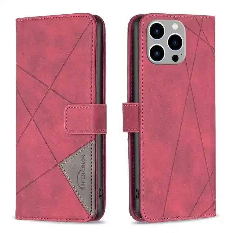 Magnetic Buckle Rhombus Texture Leather Phone Case MyMobile