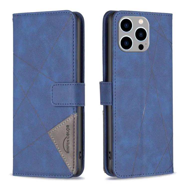 Magnetic Buckle Rhombus Texture Leather Phone Case MyMobile