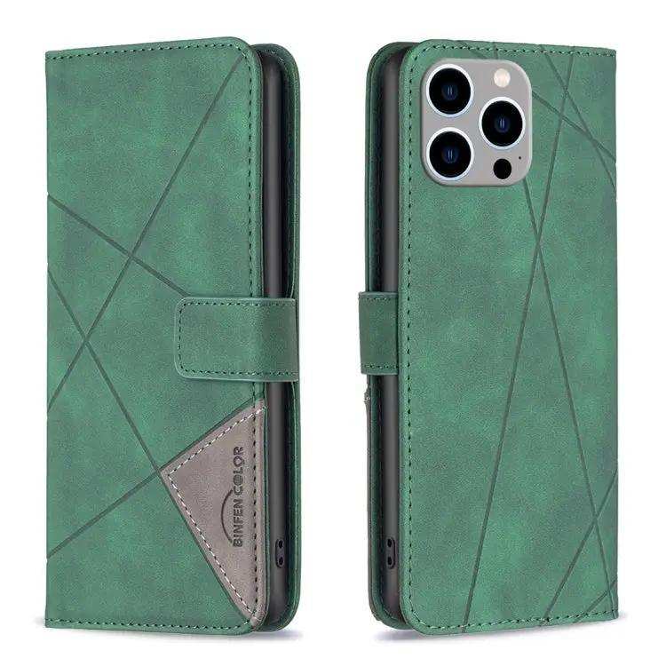 Magnetic Buckle Rhombus Texture Leather Phone Case MyMobile