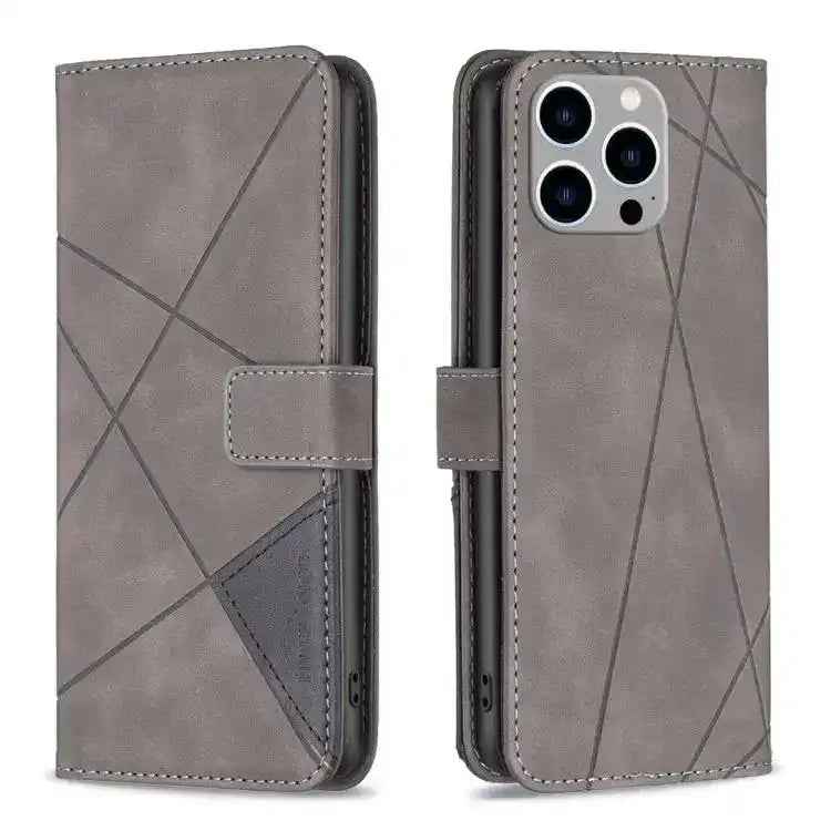 Magnetic Buckle Rhombus Texture Leather Phone Case MyMobile