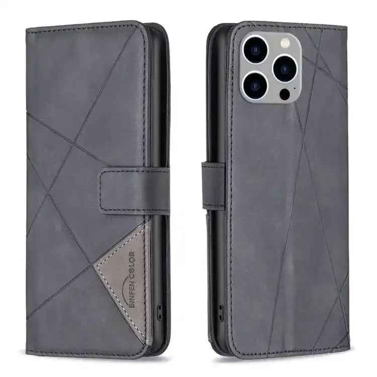 Magnetic Buckle Rhombus Texture Leather Phone Case MyMobile