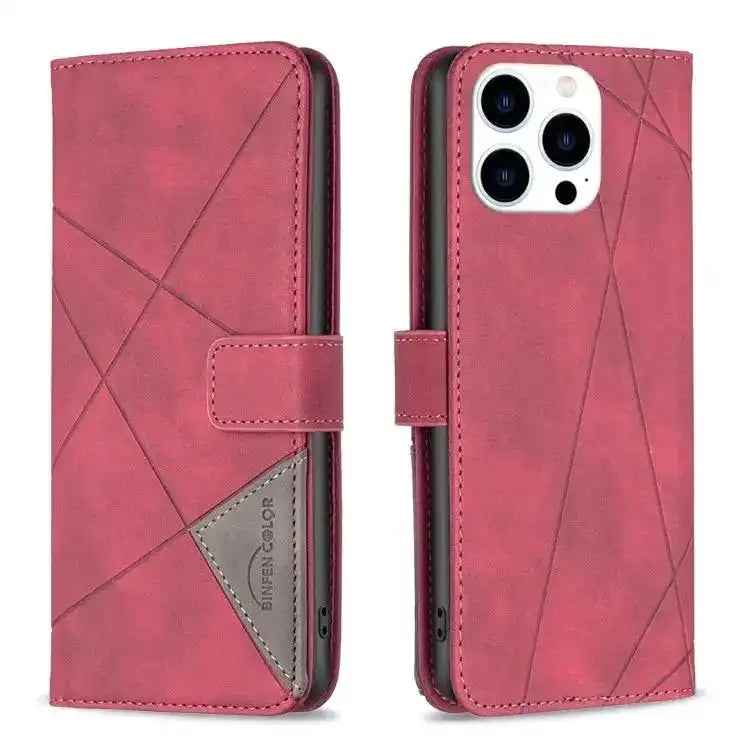 Magnetic Buckle Rhombus Texture Leather Phone Case MyMobile