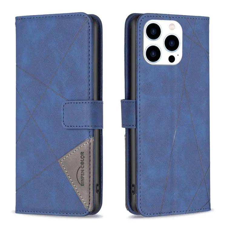 Magnetic Buckle Rhombus Texture Leather Phone Case MyMobile