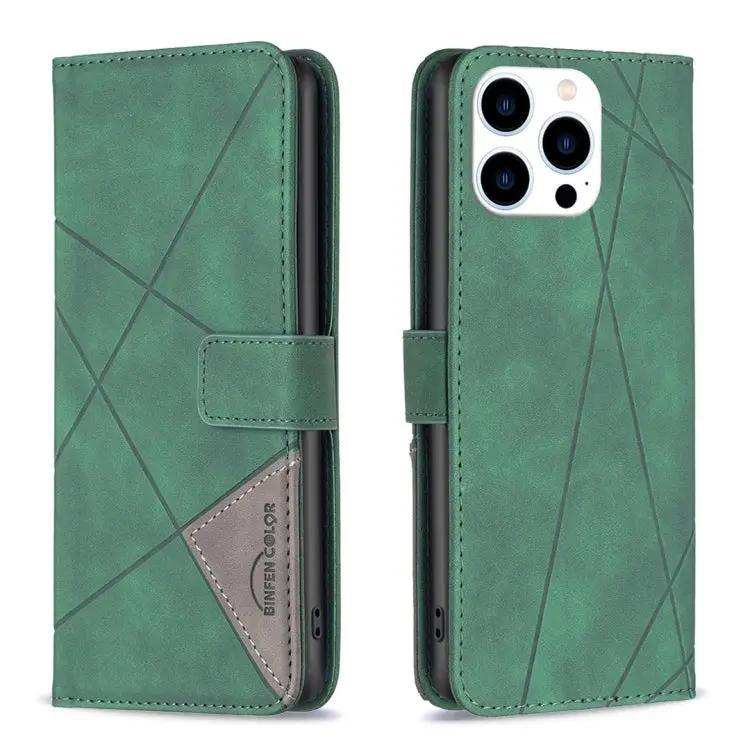 Magnetic Buckle Rhombus Texture Leather Phone Case MyMobile
