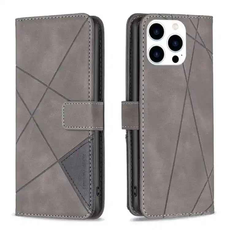 Magnetic Buckle Rhombus Texture Leather Phone Case MyMobile