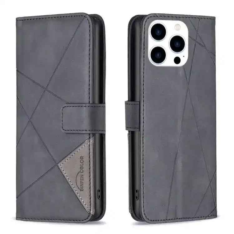 Magnetic Buckle Rhombus Texture Leather Phone Case MyMobile
