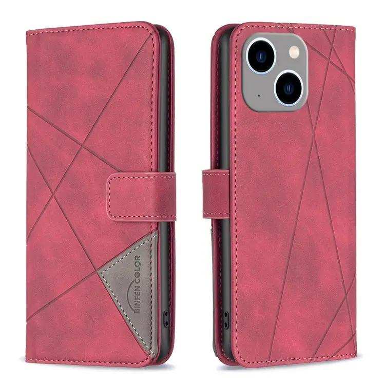 Magnetic Buckle Rhombus Texture Leather Phone Case MyMobile