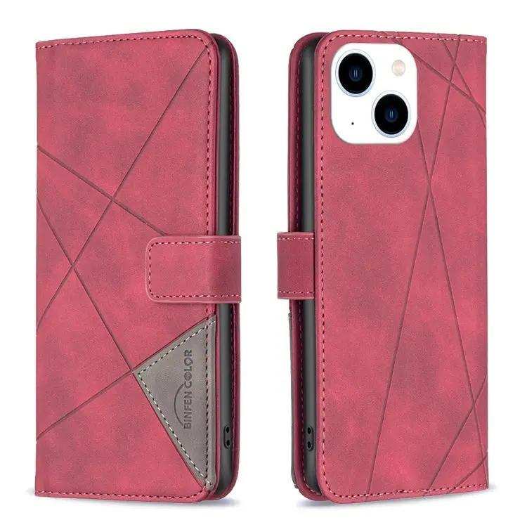 Magnetic Buckle Rhombus Texture Leather Phone Case MyMobile